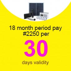 (Initial Deposit ₦8,000) 12 Months’ Beebeesolar P1L Stand-Alone System